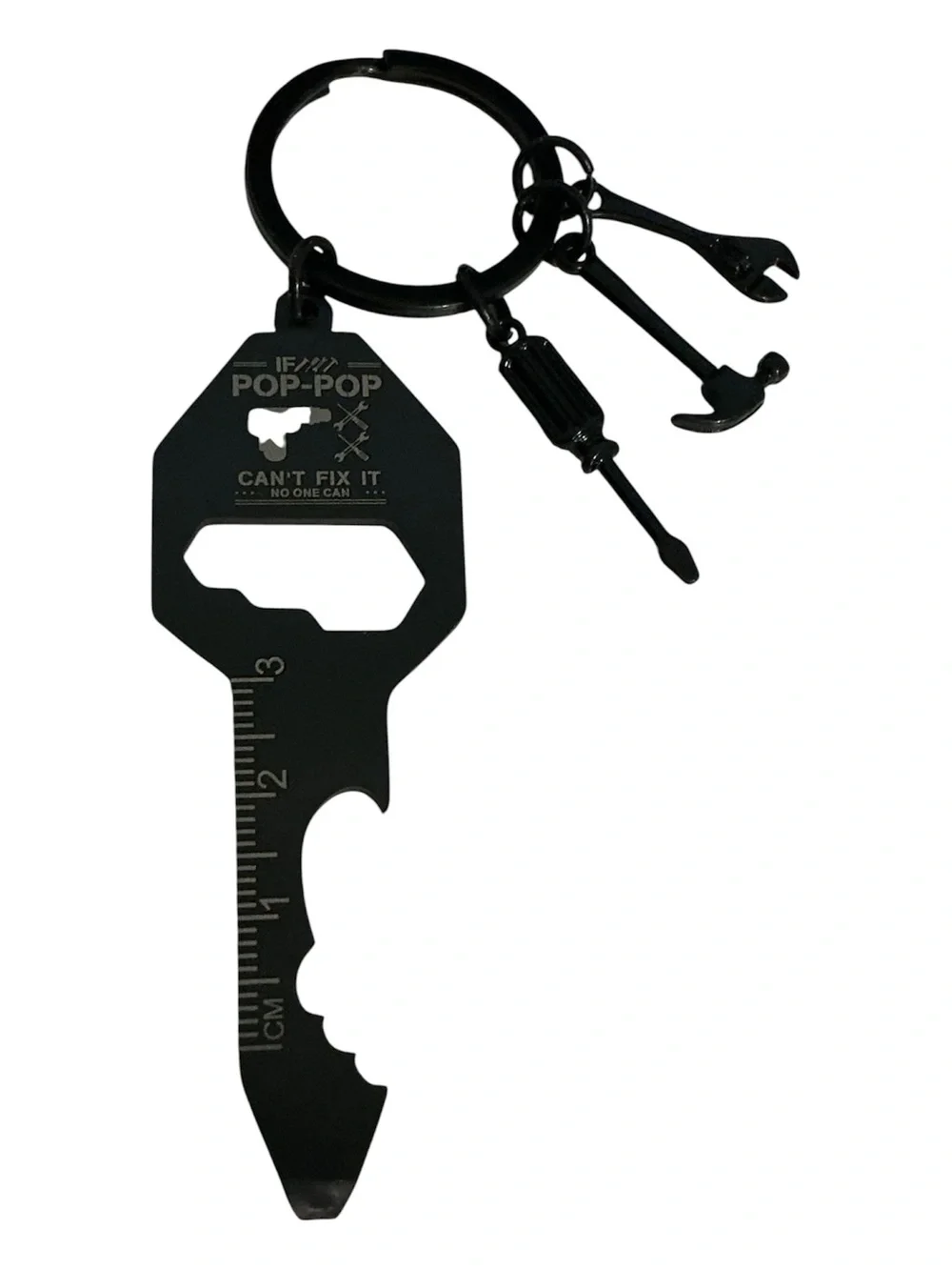 Keychain Bottle Opener Multi Tool Gadget 6 Tool in 1 Pop Pop Can Fix Anything